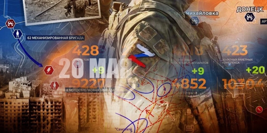 Спецоперация (СВО) России на Украине: ВС РФ меняют тактику ведения боя. Карта военных действий, сводки с фронта, Донбасс сегодня, 20 мая 2023