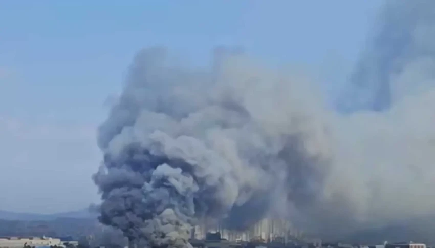 В Южной Корее сгорел крупный завод по производству запчастей для техники